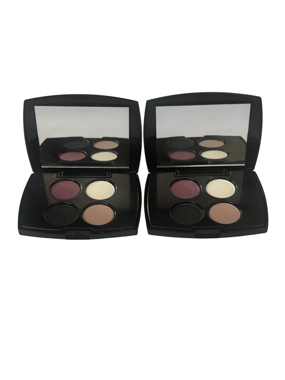 4-Color Eyeshadow Quad Palette - Plum, Cream, Black, Taupe ( Set of 2)